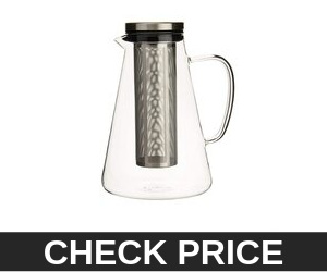 Komax Tritan Clear Large (2.1 quart) Iced Tea Maker with Airtight Lid Twist & Pour - BPA-Free Pitcher